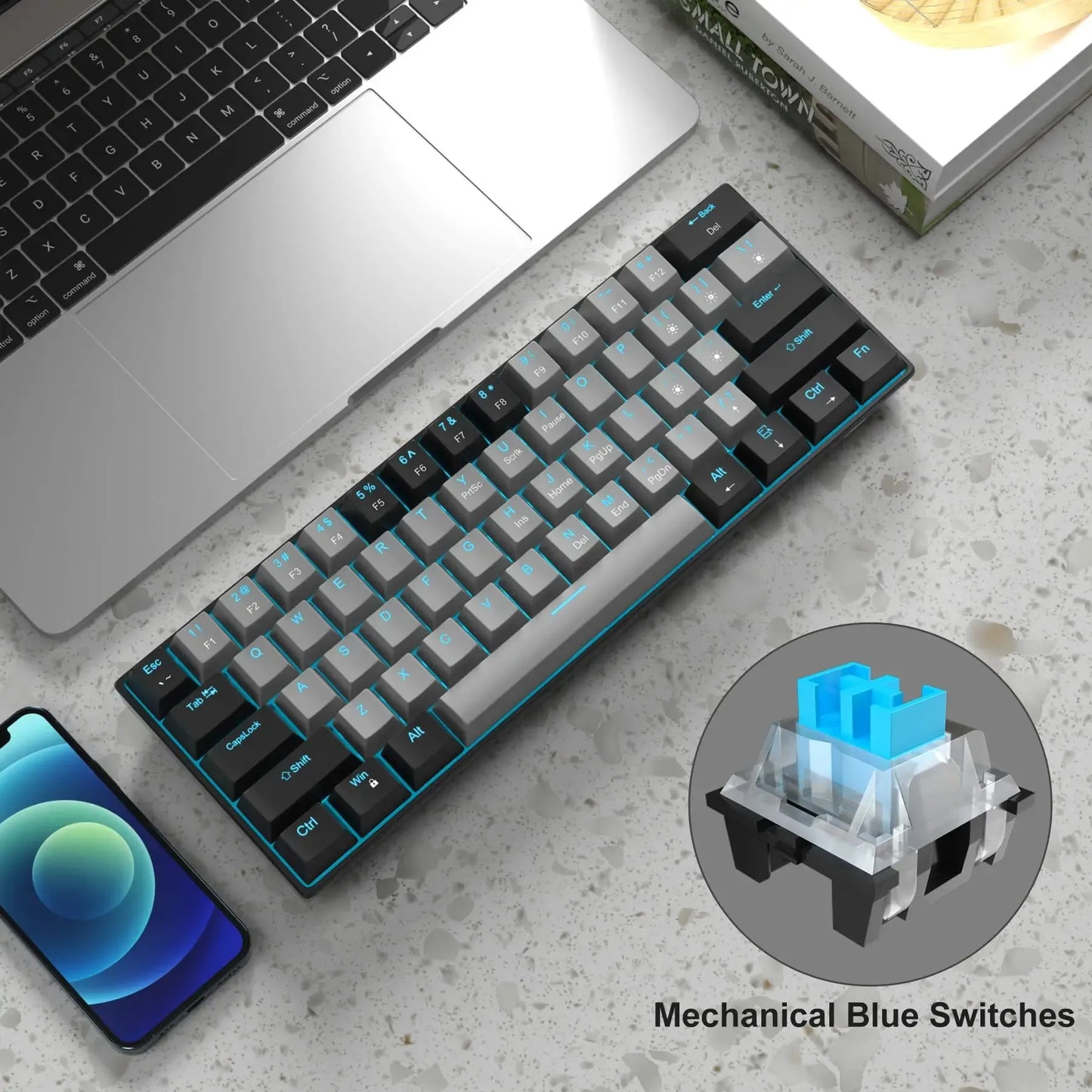 60% Customized Wired Mechanical Keyboard, STAR61 Gaming Keyboard, Laptop Office Keyboard