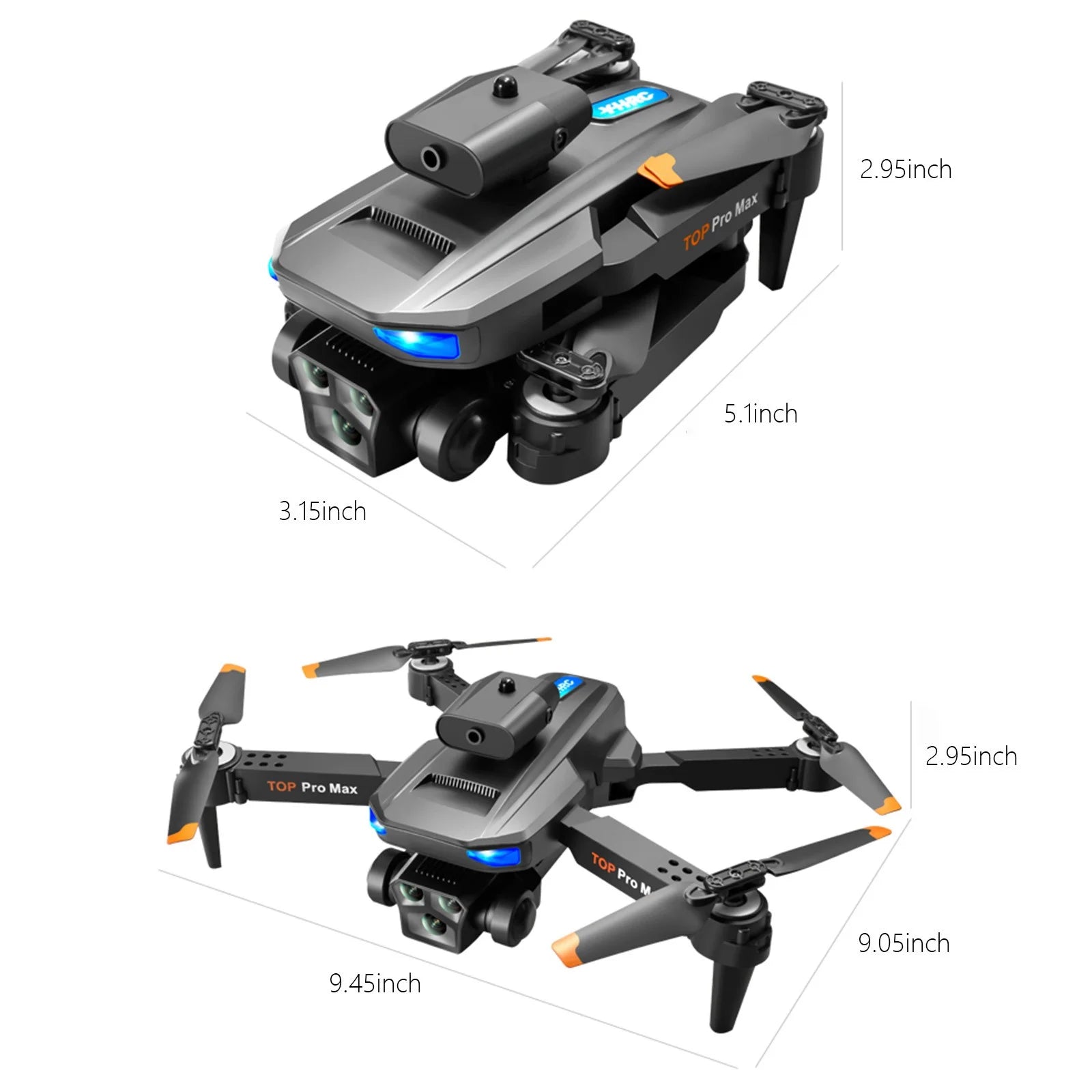 Drones with Camera for Adults Foldable Drone with Three 1080P Camera FPV Drone for Beginners Gesture Control, Obstacle Avoidance，Headless Mode , Wifi RC Quadcopter