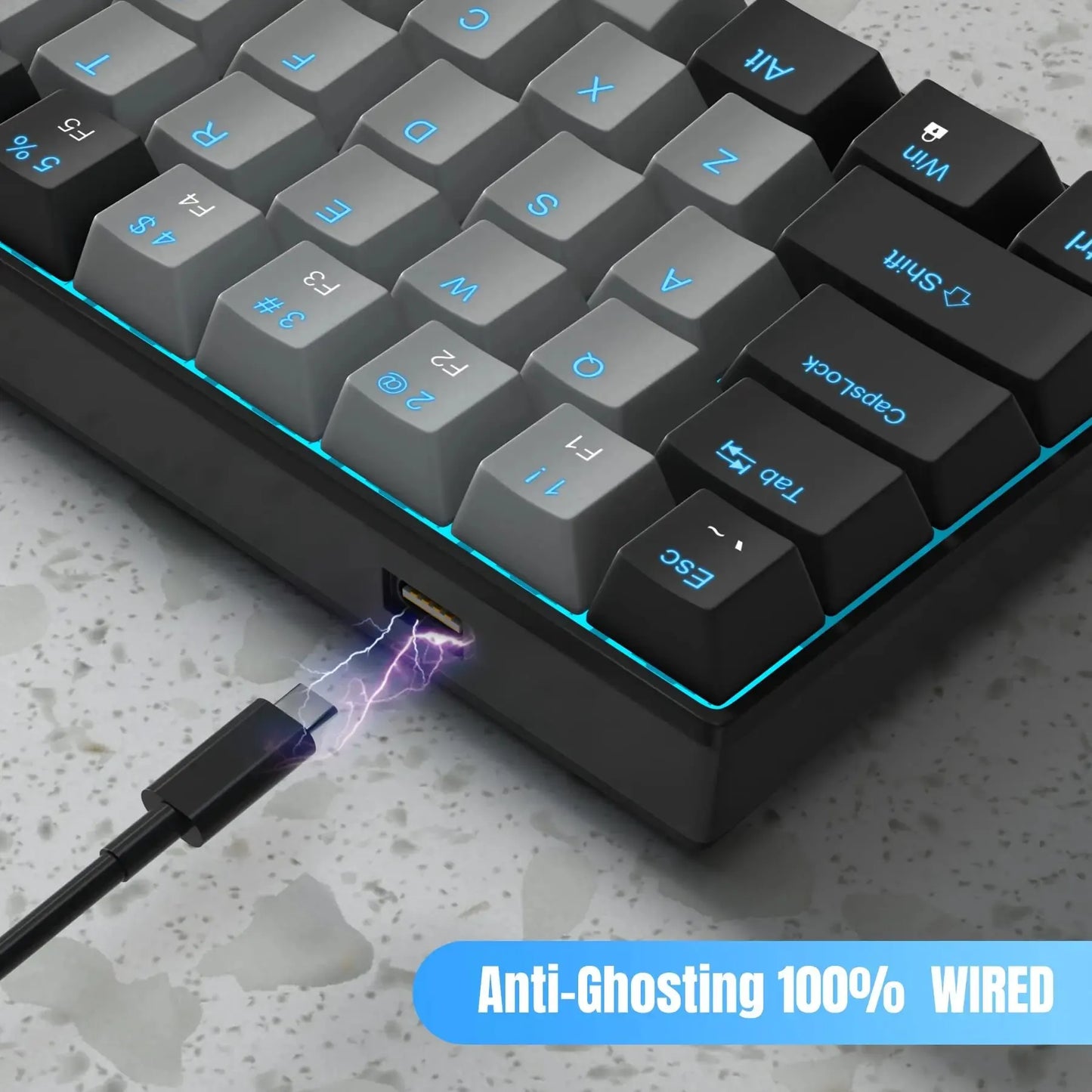 60% Customized Wired Mechanical Keyboard, STAR61 Gaming Keyboard, Laptop Office Keyboard